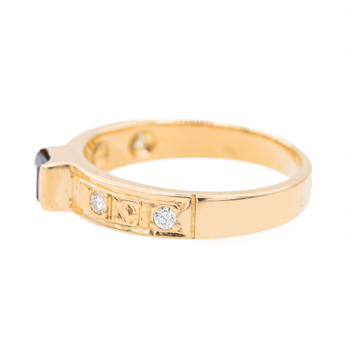 Bague 51 Bague en or rose 18 carats avec saphir et diamants 58 Facettes 3218748CN