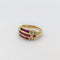 Bague 52 Bague en or jaune 18 carats avec rubis synthétiques et diamants 58 Facettes 32229