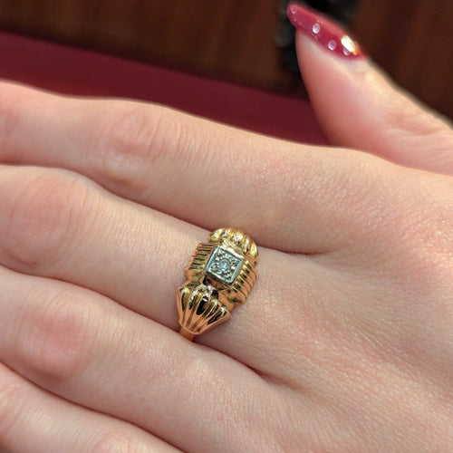 Bague 52 Bague Tank Art déco en or jaune 18 carats et diamant 58 Facettes 32237