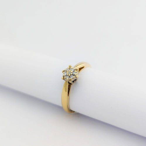 Bague 49 Solitaire - Bague en or jaune 18 carats et diamants 58 Facettes 32241