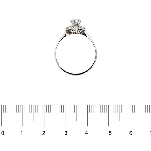 Bague 61 Bague fleur en or blanc 18 carats et diamants 0,95 ct 58 Facettes 32265