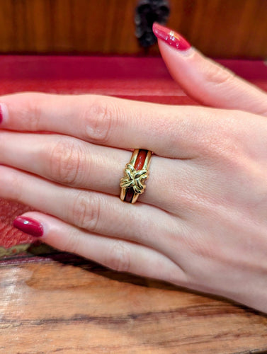 Bague 55 Sylvie Lambert - Bague modulable en or jaune 18 carats et résine multicolore 58 Facettes 32270