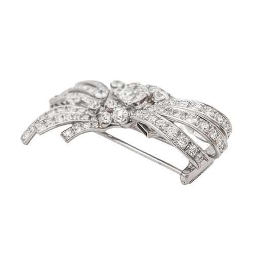 Pendentif Pendentif broche en or blanc 18 carats et platine avec diamants 58 Facettes 3227160CN