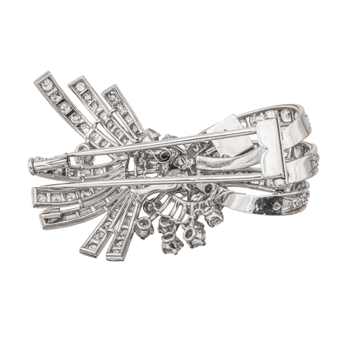 Pendentif Pendentif broche en or blanc 18 carats et platine avec diamants 58 Facettes 3227160CN