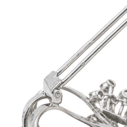 Pendentif Pendentif broche en or blanc 18 carats et platine avec diamants 58 Facettes 3227160CN