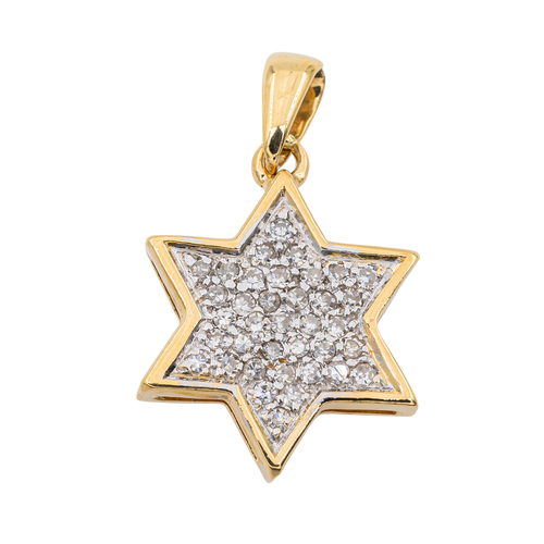 Pendentif Pendentif étoile de David en or jaune 18 carats et diamants 58 Facettes 3227866CN