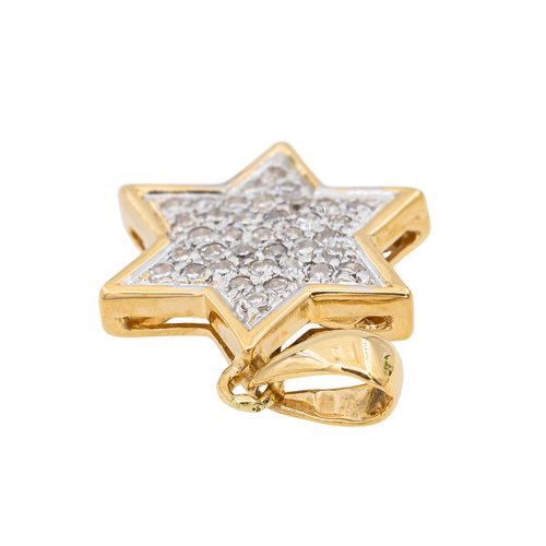 Pendentif Pendentif étoile de David en or jaune 18 carats et diamants 58 Facettes 3227866CN