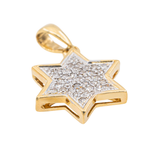 Pendentif Pendentif étoile de David en or jaune 18 carats et diamants 58 Facettes 3227866CN