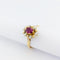 Bague 54 Bague Marguerite en or jaune 18 carats, diamants et rubis 58 Facettes 32293