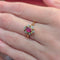 Bague 54 Bague Marguerite en or jaune 18 carats, diamants et rubis 58 Facettes 32293