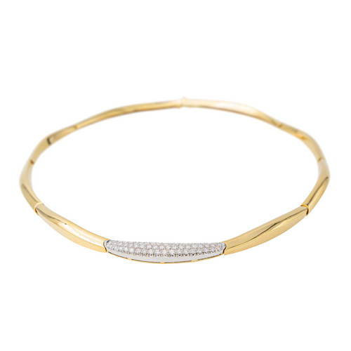 Collier Collier en or jaune et blanc 18 carats serti de diamants 58 Facettes 3230358CN