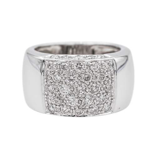 Bague 51 Bague pavée de diamants en or blanc 18 carats 58 Facettes 3230359CN