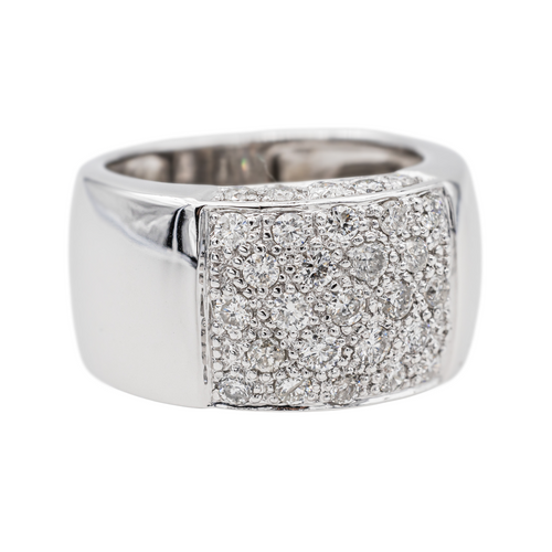 Bague 51 Bague pavée de diamants en or blanc 18 carats 58 Facettes 3230359CN