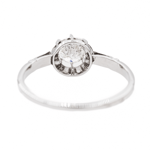 Bague 61 Bague solitaire en or blanc 18 carats avec diamant taille ancienne 58 Facettes 3241059CN