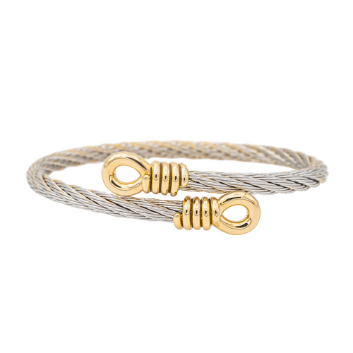 Bracelet Fred Force 10 - Bracelet jonc en acier et or jaune 58 Facettes 3241064CN