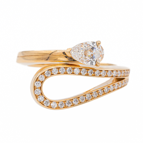 Bague 51 Repossi Serti inversé - Bague en or rose avec diamants 58 Facettes 3242300CN