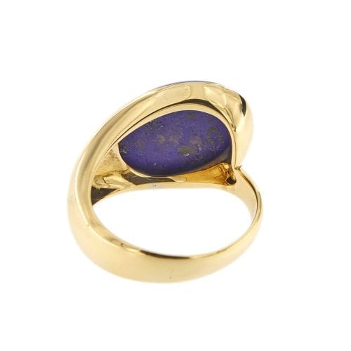 Bague 55 Bague jonc en or jaune 18 carats au lapis-lazuli cabochon 58 Facettes 32435