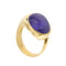 Bague 55 Bague jonc en or jaune 18 carats au lapis-lazuli cabochon 58 Facettes 32435
