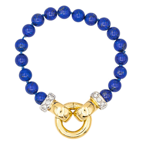 Bracelet Bracelet en or jaune et blanc 18 carats, lapis-lazuli et diamants 58 Facettes 3243859CN