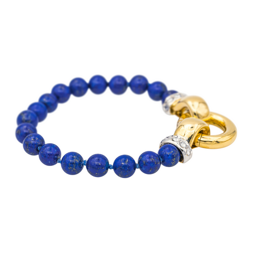 Bracelet Bracelet en or jaune et blanc 18 carats, lapis-lazuli et diamants 58 Facettes 3243859CN