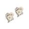 Boucles d'oreilles Boucles d’oreilles bouton perles et diamants en or blanc 18 ct 58 Facettes 32450