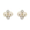 Boucles d'oreilles Boucles d’oreilles bouton perles et diamants en or blanc 18 ct 58 Facettes 32450