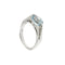 Bague Donna Oro - Bague hexagonale en or blanc 18 carats avec aigue-marine et diamants 58 Facettes 32455