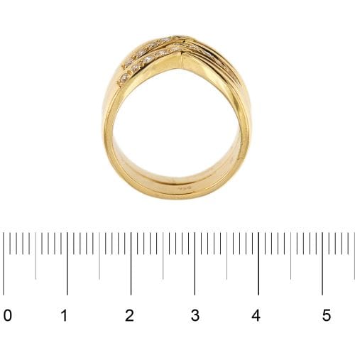 Bague 55 Bague à double V en or jaune 18 ct et diamants 58 Facettes 32483