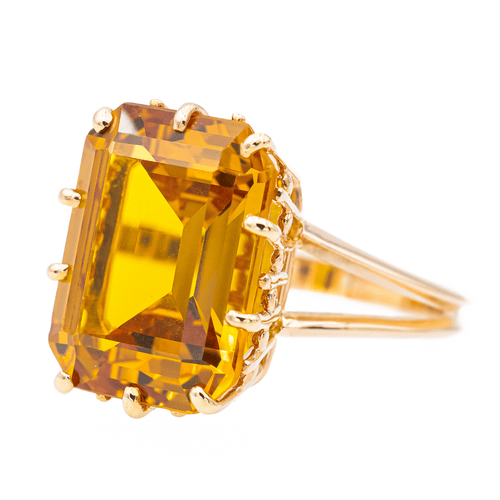 Bague 57 Bague en or rose 18 carats sertie d’une citrine 58 Facettes 3257409RV