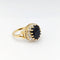 Bague 53 Bague en or jaune 18 carats avec saphir ovale et diamants 58 Facettes 32595