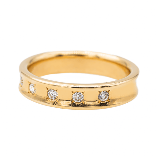 Bague 54 Bague demi-alliance en or jaune 18 carats et diamants 58 Facettes 3261222CN