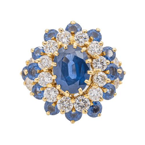 Bague 52 Pompadour - Bague en or jaune avec saphir et diamants 58 Facettes 3263780CN