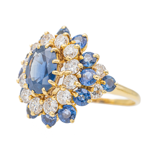 Bague 52 Pompadour - Bague en or jaune avec saphir et diamants 58 Facettes 3263780CN