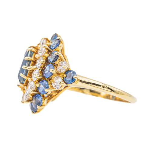 Bague 52 Pompadour - Bague en or jaune avec saphir et diamants 58 Facettes 3263780CN