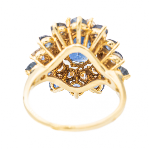 Bague 52 Pompadour - Bague en or jaune avec saphir et diamants 58 Facettes 3263780CN