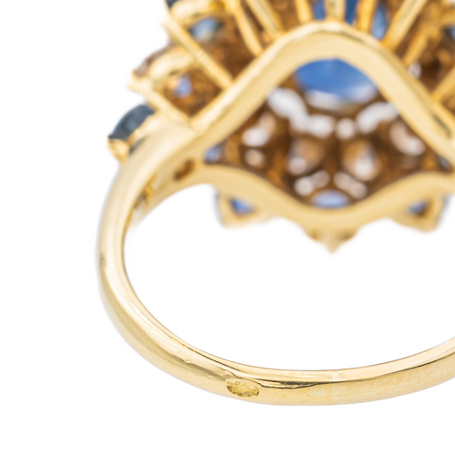 Bague 52 Pompadour - Bague en or jaune avec saphir et diamants 58 Facettes 3263780CN