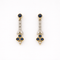 Boucles d'oreilles Boucles d'oreilles pendantes en or jaune et blanc 18 carats, diamants et saphirs 58 Facettes 32644