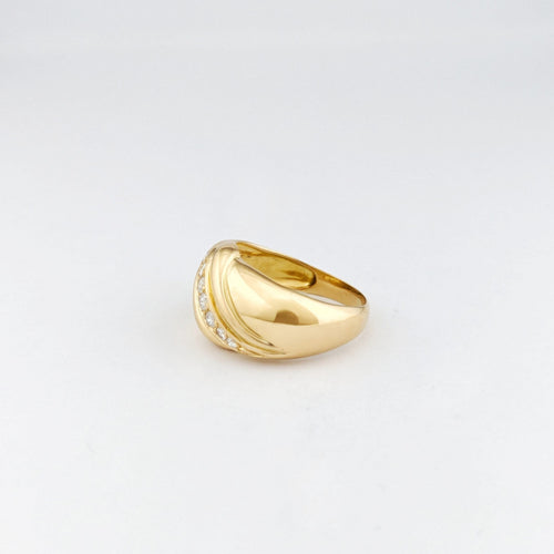 Bague 54 Bague en or jaune 18 carats et 8 diamants taille brillant 58 Facettes 32662