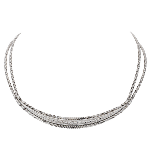 Collier Collier en or blanc 18 carats serti de diamants 58 Facettes 3281526CN