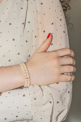 Bracelet Bracelet double rang de perles en or jaune 18 carats 58 Facettes 3282604CN