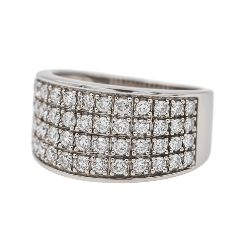 Bague 53.5 Bague en or blanc 18 carats sertie de diamants 58 Facettes 3282757CN