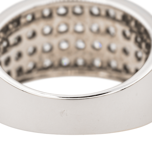 Bague 53.5 Bague en or blanc 18 carats sertie de diamants 58 Facettes 3282757CN