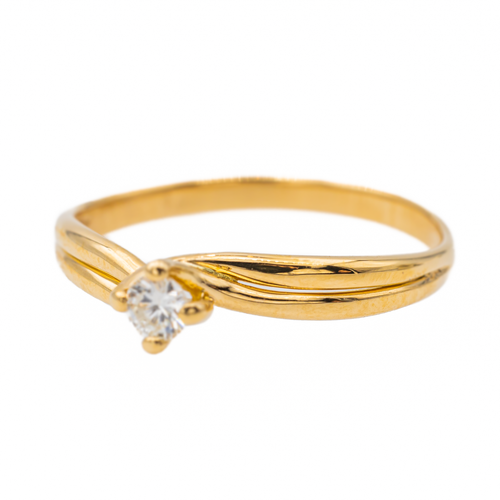 Bague 61 Bague solitaire en or jaune 18 carats avec diamant 58 Facettes 3288731CN