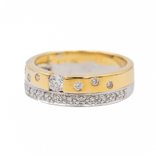Bague 52 Bague en or jaune et or blanc 18 carats sertie de diamants 58 Facettes 3289870CN