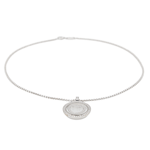 Collier Chopard Happy Diamonds - Collier pendentif cœur en or blanc et diamants 58 Facettes 3292155CN