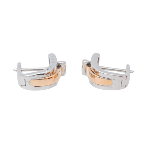 Boucles d'oreilles Guy Laroche - Boucles d’oreilles dormeuses bicolores en or blanc et or rose 58 Facettes 3298906CN