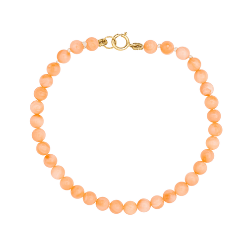 Bracelet Bracelet en or jaune 18 carats et corail peau d’ange 58 Facettes 3318394RV