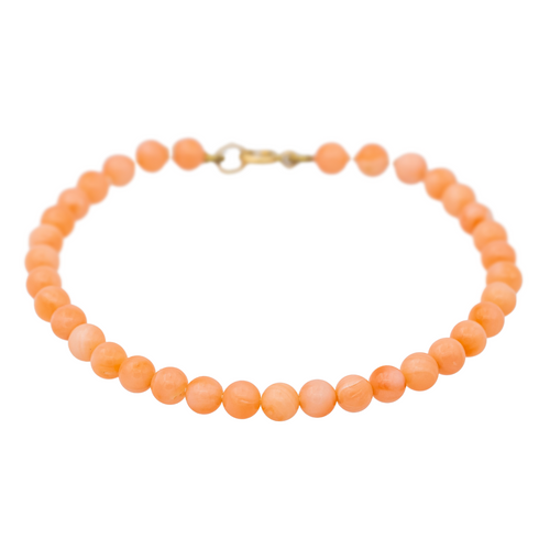 Bracelet Bracelet en or jaune 18 carats et corail peau d’ange 58 Facettes 3318394RV