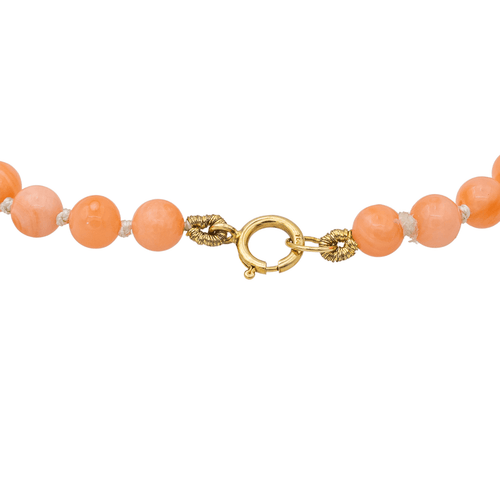 Bracelet Bracelet en or jaune 18 carats et corail peau d’ange 58 Facettes 3318394RV