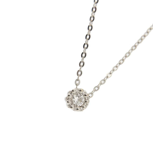 Collier Salvini Corolla - Collier en or blanc 18 kt avec pendentif fleur et diamants 58 Facettes 33258